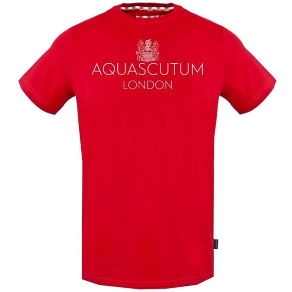 Aquascutum Bold London Logo T-Shirt - Red