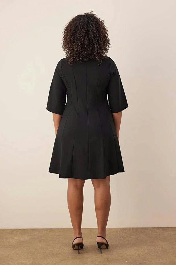 WOVCOR Truvakar Sleeve Mini Woven Plus Size Dress