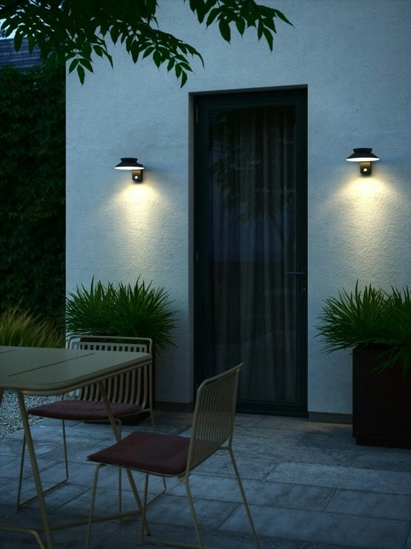 Nordlux Justina Solar | Wall light | Black