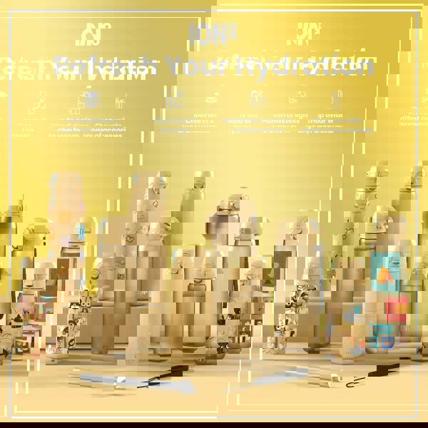 ION8 Leak Proof Slim Water Bottle, Stainless Steel, Diggers, 600ml (20oz)