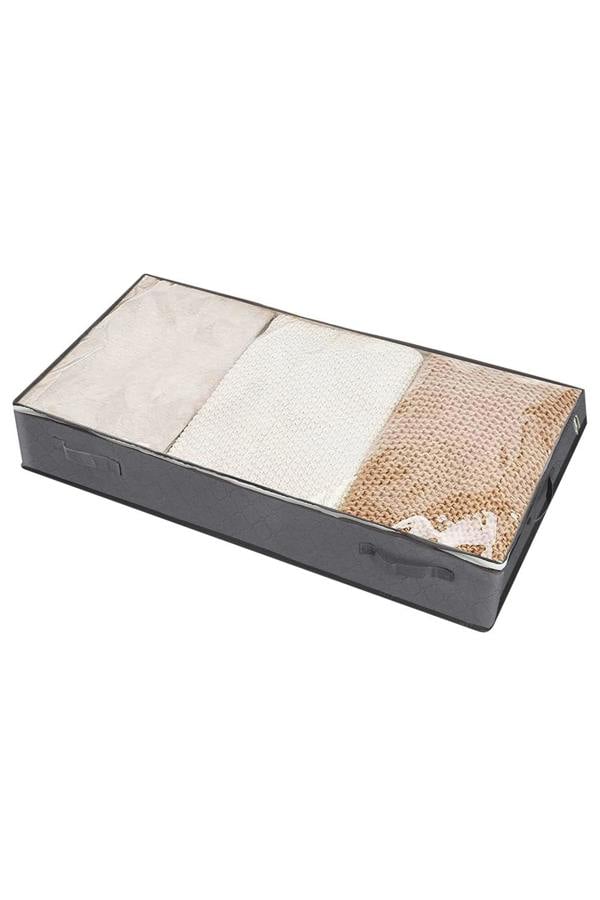 Living and Home 2pcs Fabric Clothes Quilt Storage Box with Handles Organizer