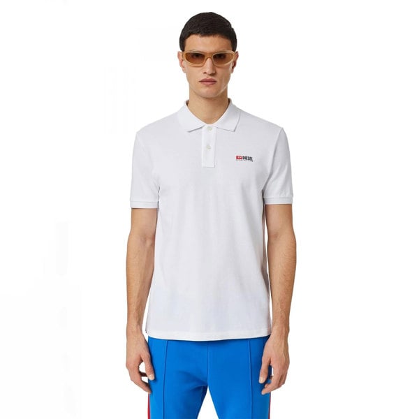 Diesel T-Smith-Div-New D Logo Racing Polo Shirt - White