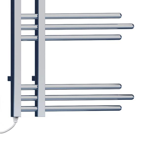 MYHOMEWARE Chrome 500mm Wide 900mm High Sydney Designer Pre-Filled Electric Towel Rail Bathroom Radiator
