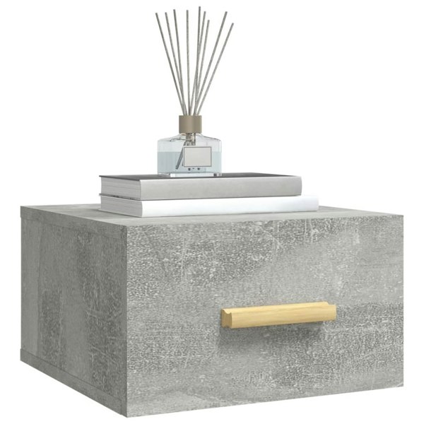 Berkfield Wall-mounted Bedside Cabinet Concrete Grey 35x35x20 cm