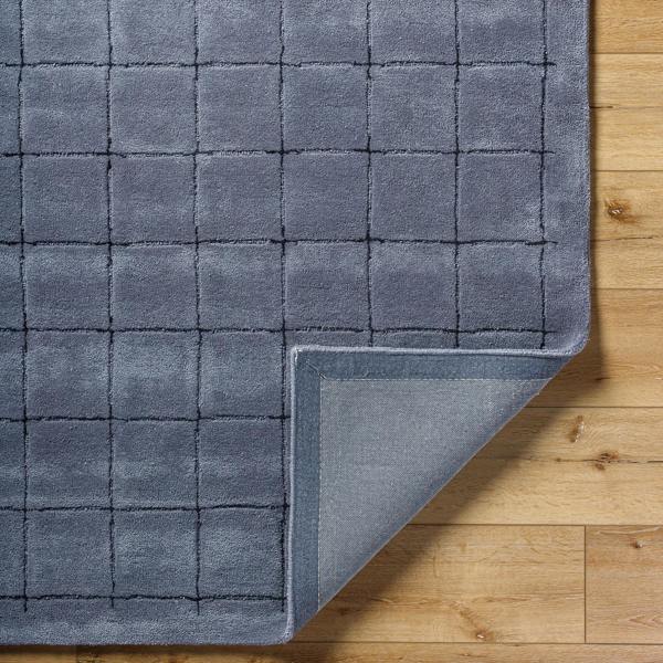 Livabliss Brook-Hand Tufted Grey Black Wool Modern Fringe Rug