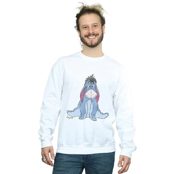 Disney Mens Winnie The Pooh Classic Eeyore Sweatshirt - White