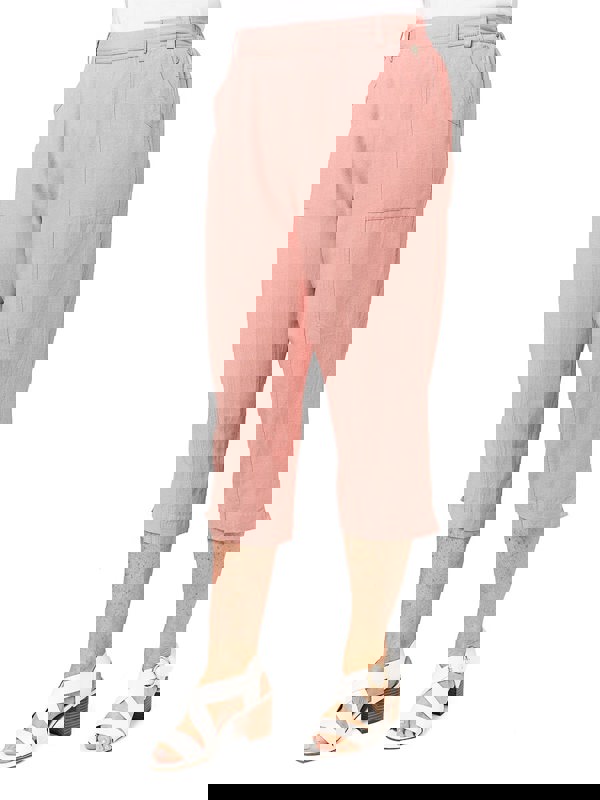 PennyPlain Linen Blend Cropped Trousers - Dusk