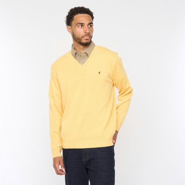 Gabicci G54K01 Mens Plain Vee Kneck Knit Gabicci Classic - PINEAPPLE