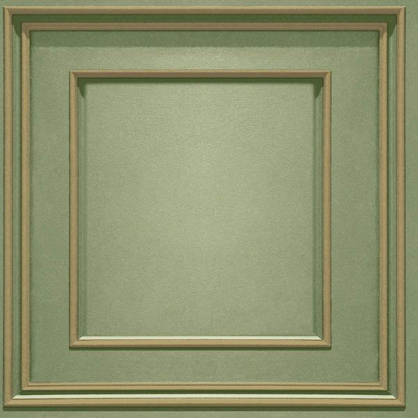 World Of Wallpaper Forbidden Fruit Panel Wallpaper - Sage Green/Gold - 