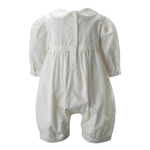 Rachel Riley Ivory Lace Trim Babysuit