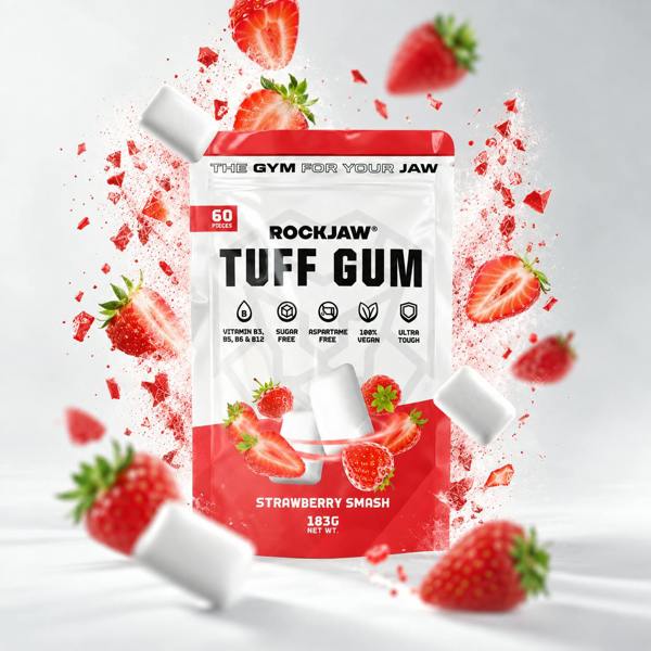 ROCKJAW Tuff Gum 2.0 (Stim-Free) + B Vitamins | Premium Ultra-Tough Jaw Gum