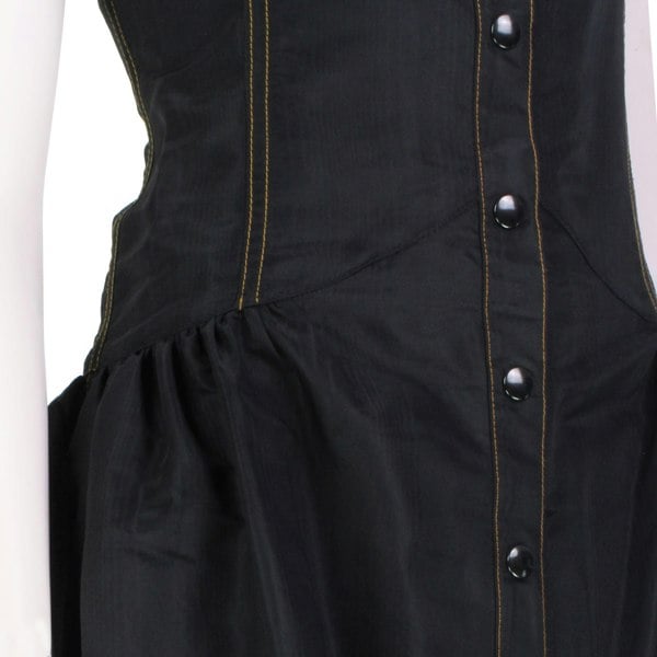 Alessandra Rich black silk moire midi dress