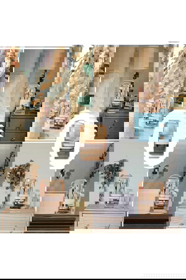 Living and Home Cosmetic Makeup Storage Organiser Skincare Display Box Case With Portable Handle