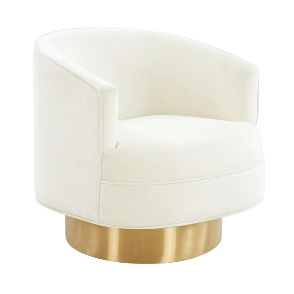 Furniture Edit Stella Cream Velvet Swivel Chair