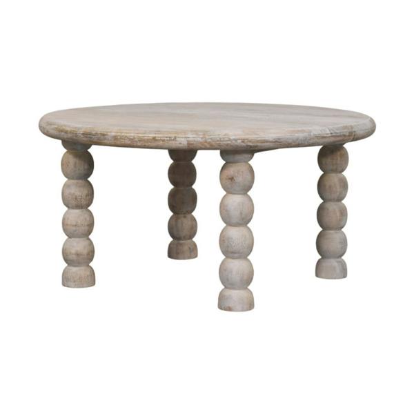Artisan Furniture Solid Mango Wood Spindle Salted Oak Coffee Table