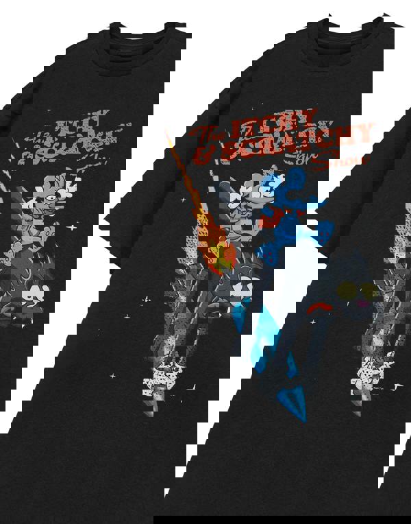 The Simpsons Mens Black Itchy & Scratchy Short Sleeved T-Shirt