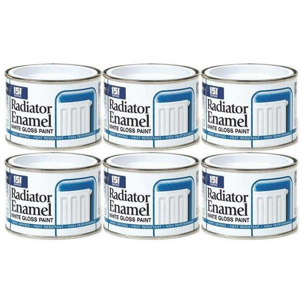 151 6X Radiator Enamel White Paint Tin 180ml