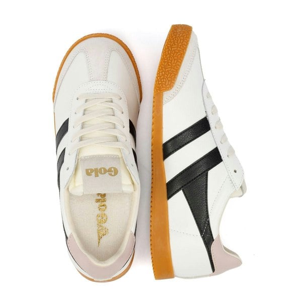 Gola CLB745WB Women's Elan Leather White/Black/Chalk Pink