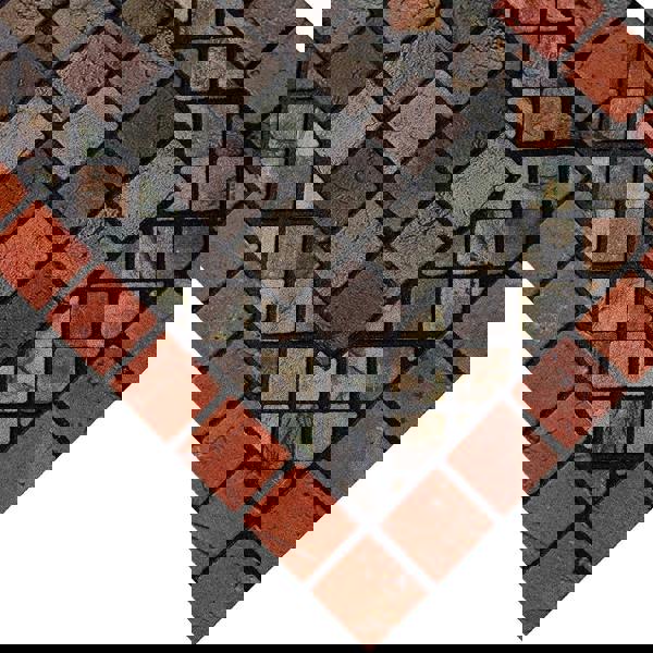 Nicoman Elegant Tile Effect Doormat - Red Edge