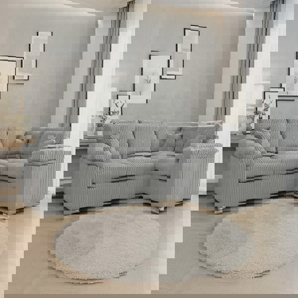 Furnishings For Less Delta Full Jumbo Cord 4 Seater Corner Sofa