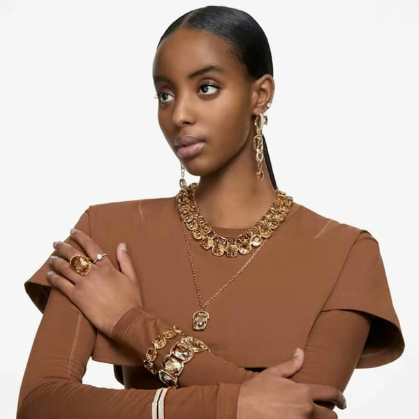 Swarovski Harmonia Gold Tone Plated Yellow Crystal Bangle 5616521