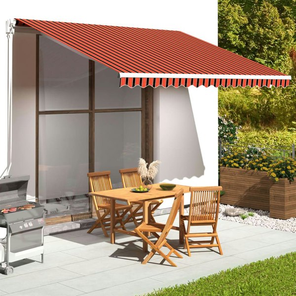 Berkfield Replacement Fabric for Awning Orange and Brown 4x3.5 m
