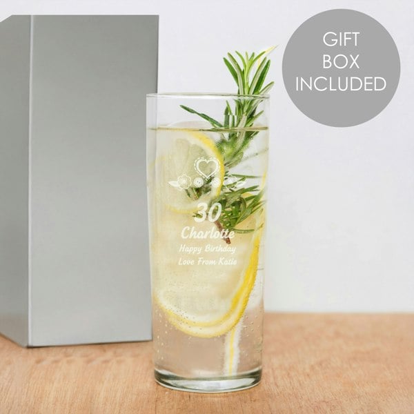 Personalised Memento Company Personalised Birthday Craft Hi Ball Glass