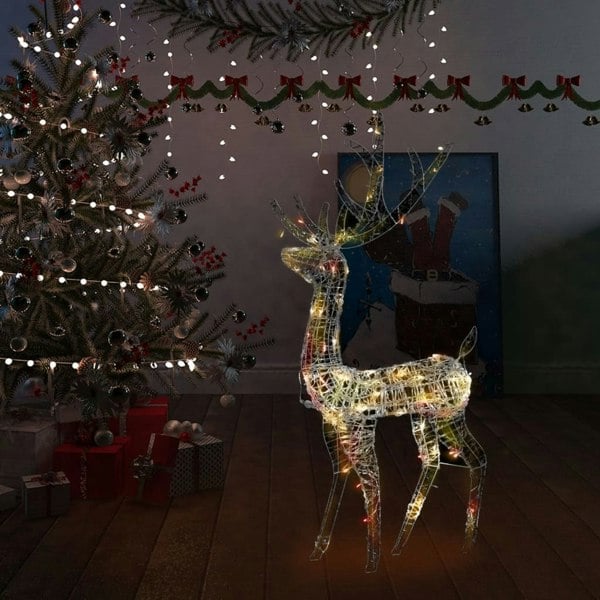 Berkfield Acrylic Reindeer Christmas Decoration 140 LEDs 120cm Colourful