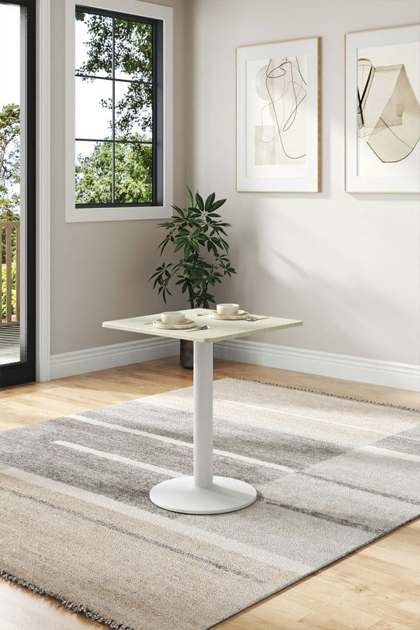 Living and Home 60 x 60cm Square Dining Table Coffee Table with Metal Base