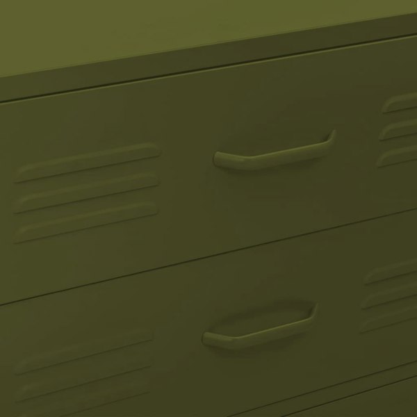 Berkfield Chest of Drawers Olive Green 80x35x101.5 cm Steel