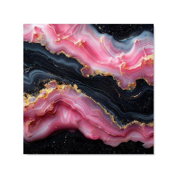 Warren Reed - Designer Pink And Black Marble Effect Kitchen Splashback