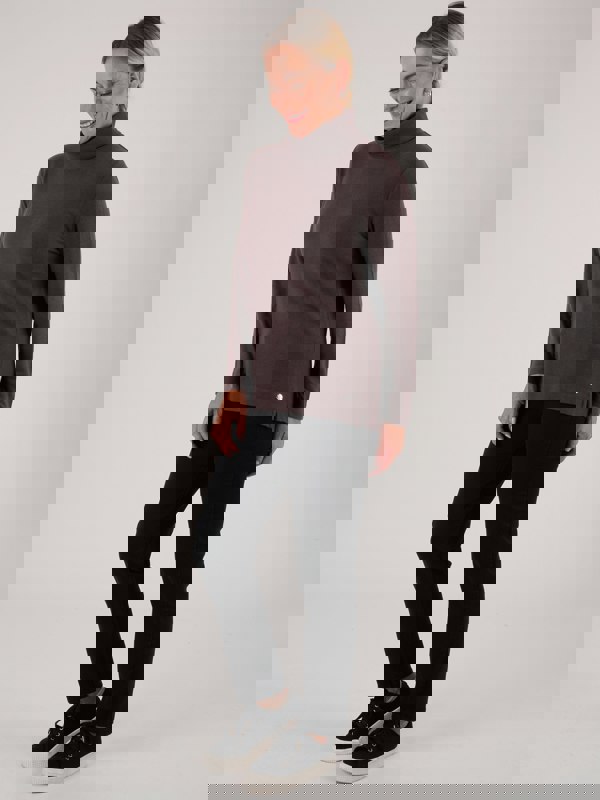 PennyPlain Roll Neck Long Sleeve Top - Dark Latte