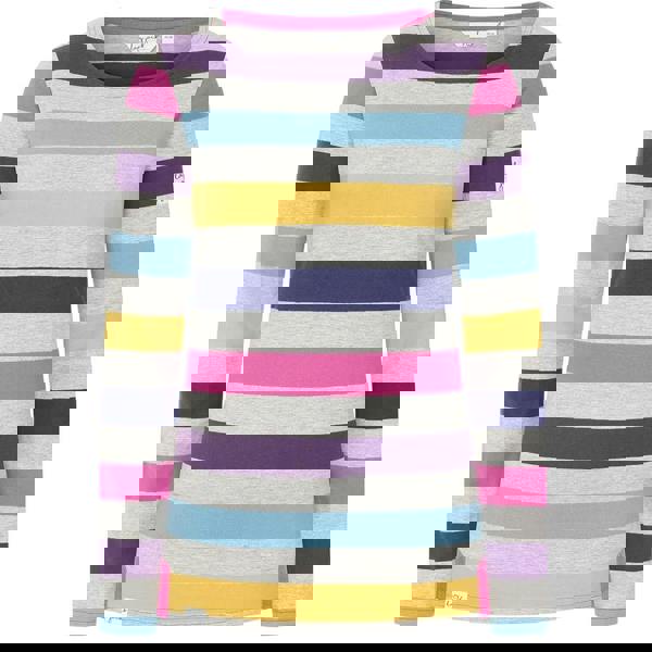 Lazy Jacks Women's Breton Multi Stripe Long-Sleeved Top - Grey Marl