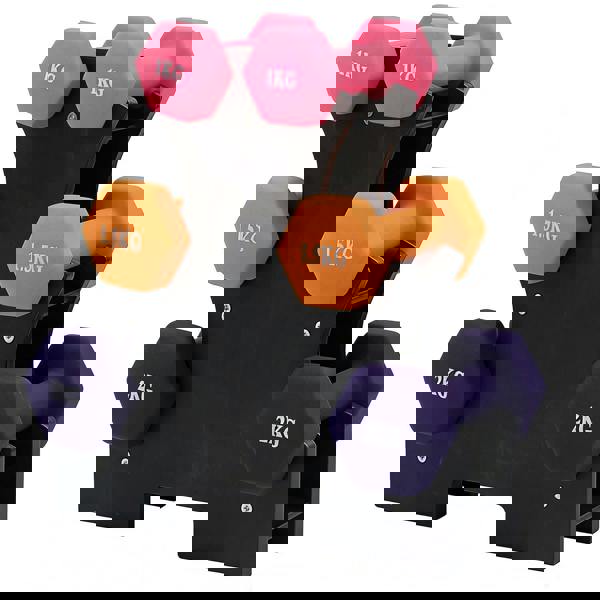 Gr8 Home 9kg Hex Dumbbell Set with Storage Stand