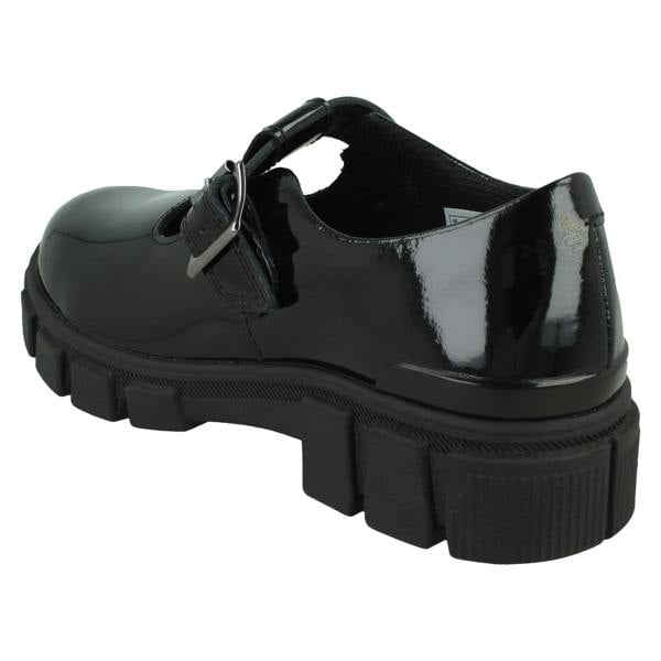 Clarks Girls Clarks Chunky Sole T-Bar School Shoes Evyn Bar K