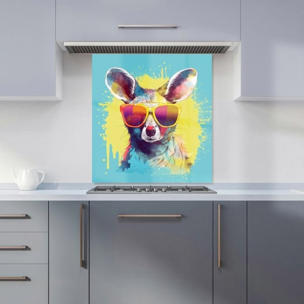 Warren Reed - Designer Splashart Wallaby In Glasses Kitchen Splashback