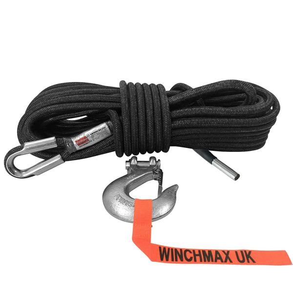 Winchmax Armourline Synthetic Rope 20m x 15.5mm, Hole Fix. 1/2 Inch Clevis Hook.