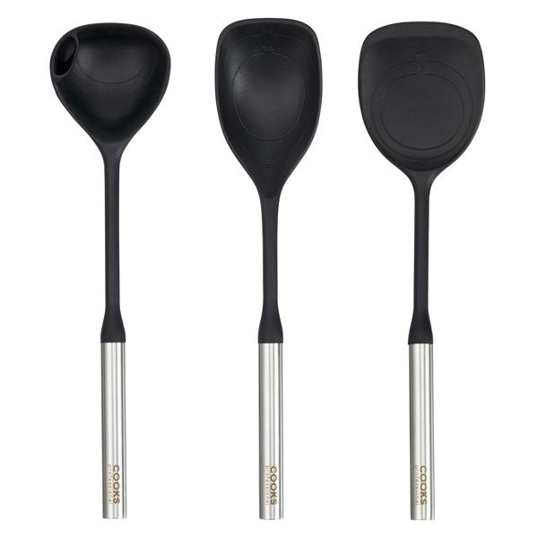 Cooks Professional 3 Piece Silicone Utensil Set with Stainless Steel Handles