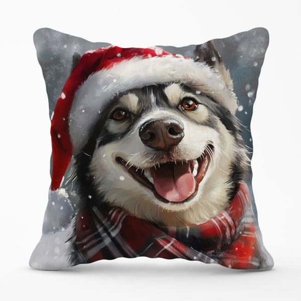 Warren Reed Christmas Husky Cushion