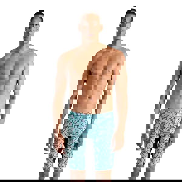 Arena Escape Swim Jammer black water blue geometric trunks