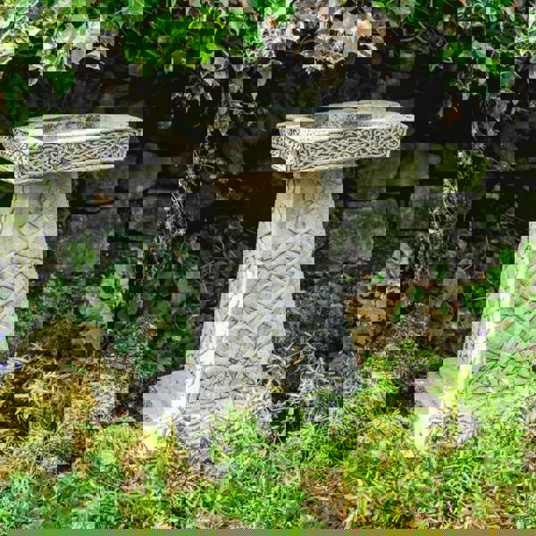 Celtic style Birdbath with Square Top