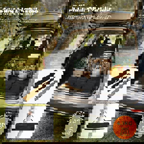 Levede Adjustable Folding Camping Table Aluminium Portable Picnic Desk 90x52cm