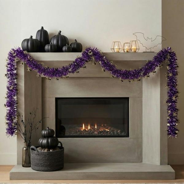 Garden Greatness 1.8m Halloween Purple Spider Tinsel Garland