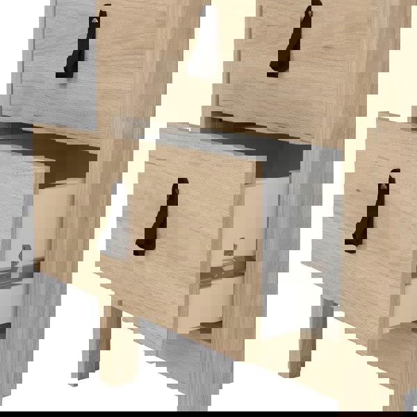 Furniture To Go Barcelona Bedside Table 2 Drawers in Jackson Hickory Oak