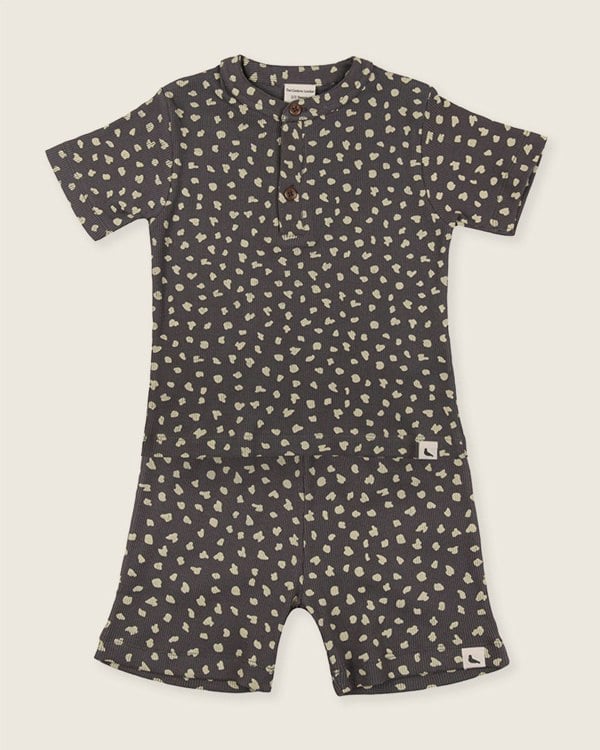 Charcoal Grey Animal Print Top And Short Set - image 1