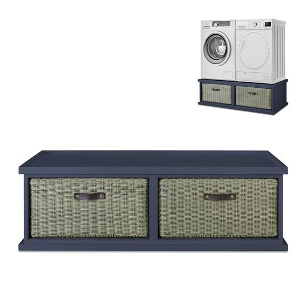 Statement Furniture Tetbury Washing Machine and Dryer Stand, Double Appliance Pedestal with Storage