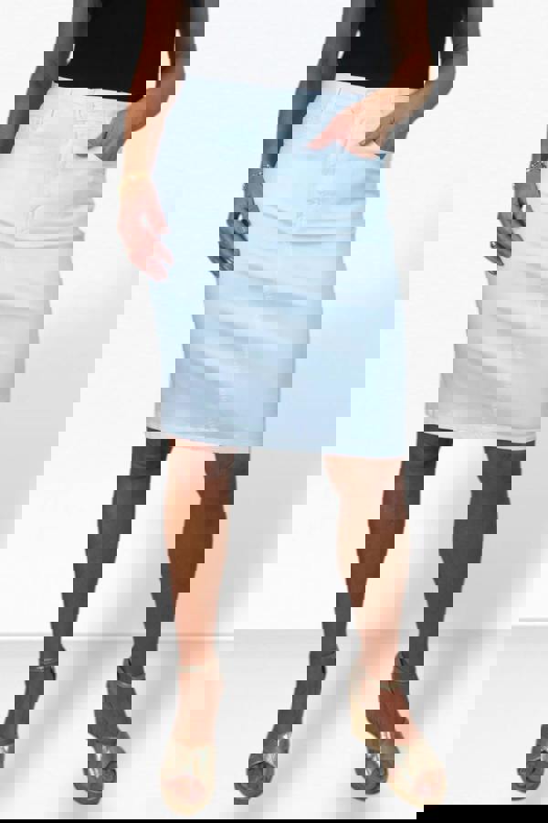 Paulo Due Women's Stretch Cotton Pencil Skirt Knee Length