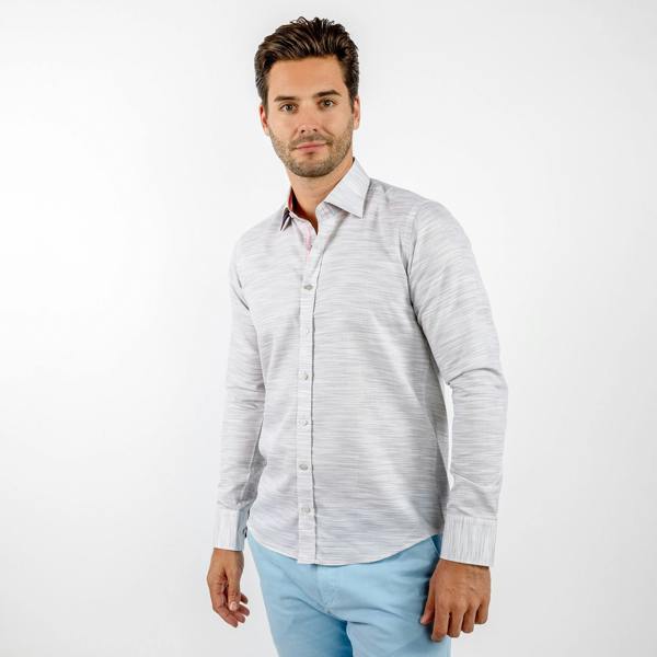 PASTEL KNITTED COTTON CLASSIC SHIRT - Premium Men's Patterned Shirt by Claudio Lugli | Bold Design, Tailored Fit, Best Printed Shirts