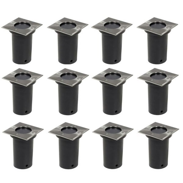 Berkfield Outdoor Ground Lights 12 pcs Square