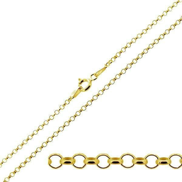 9ct Yellow Gold 1.8mm Light Belcher Chain - Love Silver Jewellery